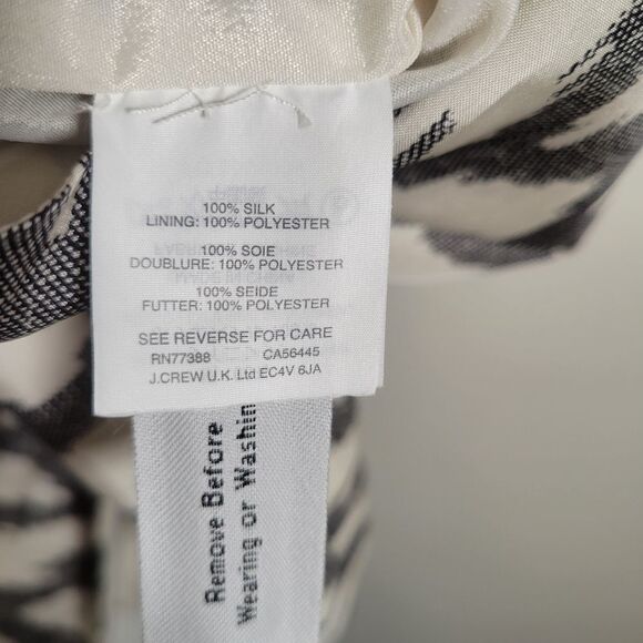 J.Crew Black Ikat Print Silk Flutter Sleeve Dress - Picture 9 of 10